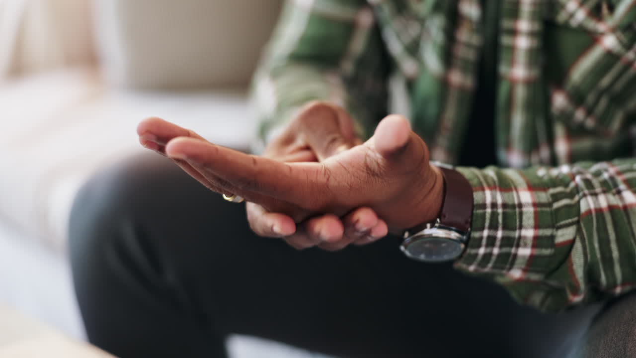 Close up of man's hand