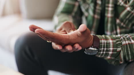 close up of man's hand