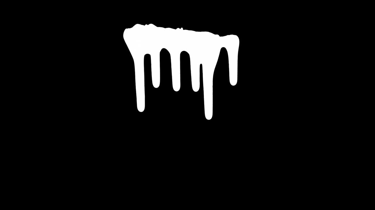 White Ink Dripping Over Black Screen Background