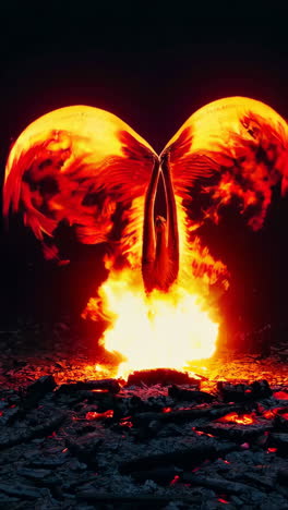Fiery Phoenix Rising from Lava