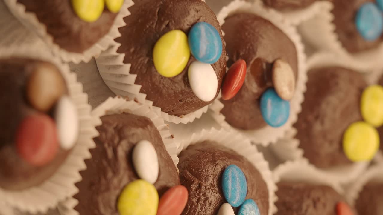 Chocolate Truffles with Colorful Candies