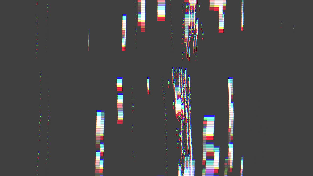 Glitch and noise television defects with artifacts on black texture