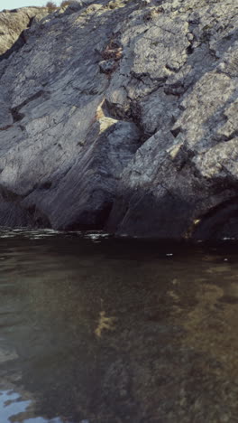 rocky shore with clear water