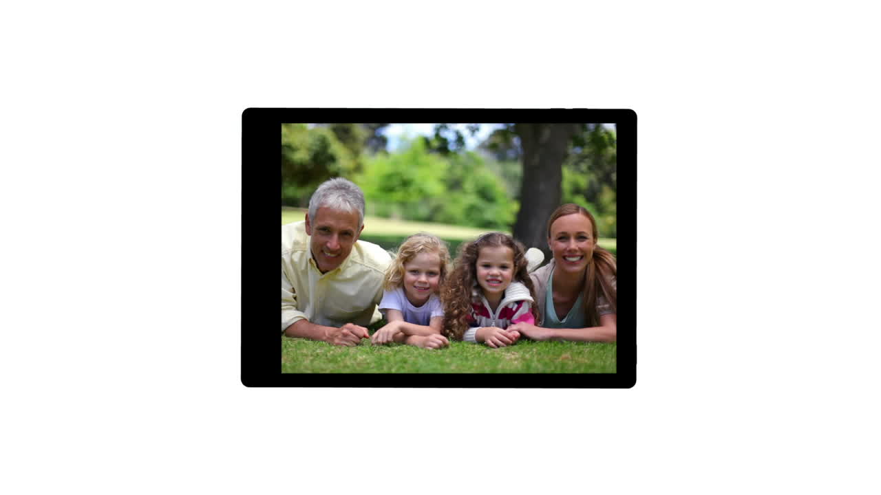 Happy family in a park