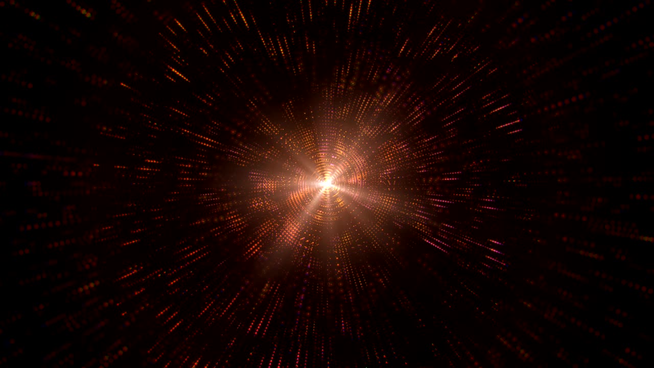 fondo de partículas radiales naranjas abstractas (con bucle)