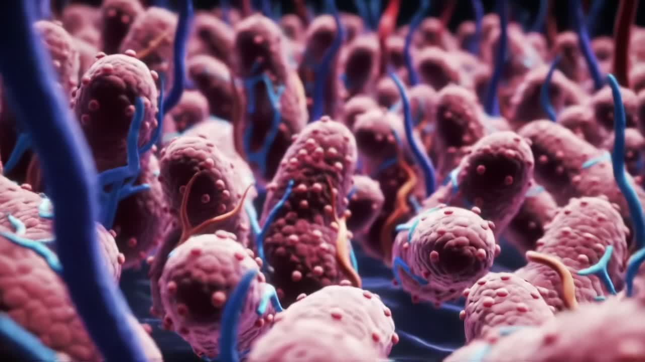 An Intricate View of Microscopic Life: Captivating Imagery of Bacteria in a Vivid and Detailed 3D Environment, Showcasing Their Unique Structures and Interactions