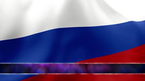 russia flag waving with animated lower third flow motion