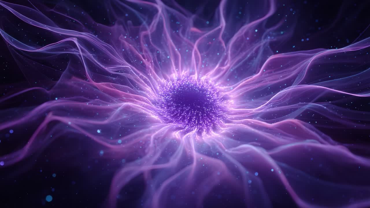A Stunning Visualization of Cosmic Energy Flowing in Ethereal Patterns, Highlighting the Mysterious Beauty of Space and the Fluid Dynamics of Vibrant Light Particles in a Celestial Realm
