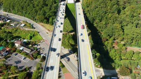 a high bridge through a tunnel