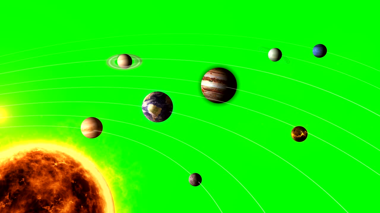sistema solar con sol y planetas