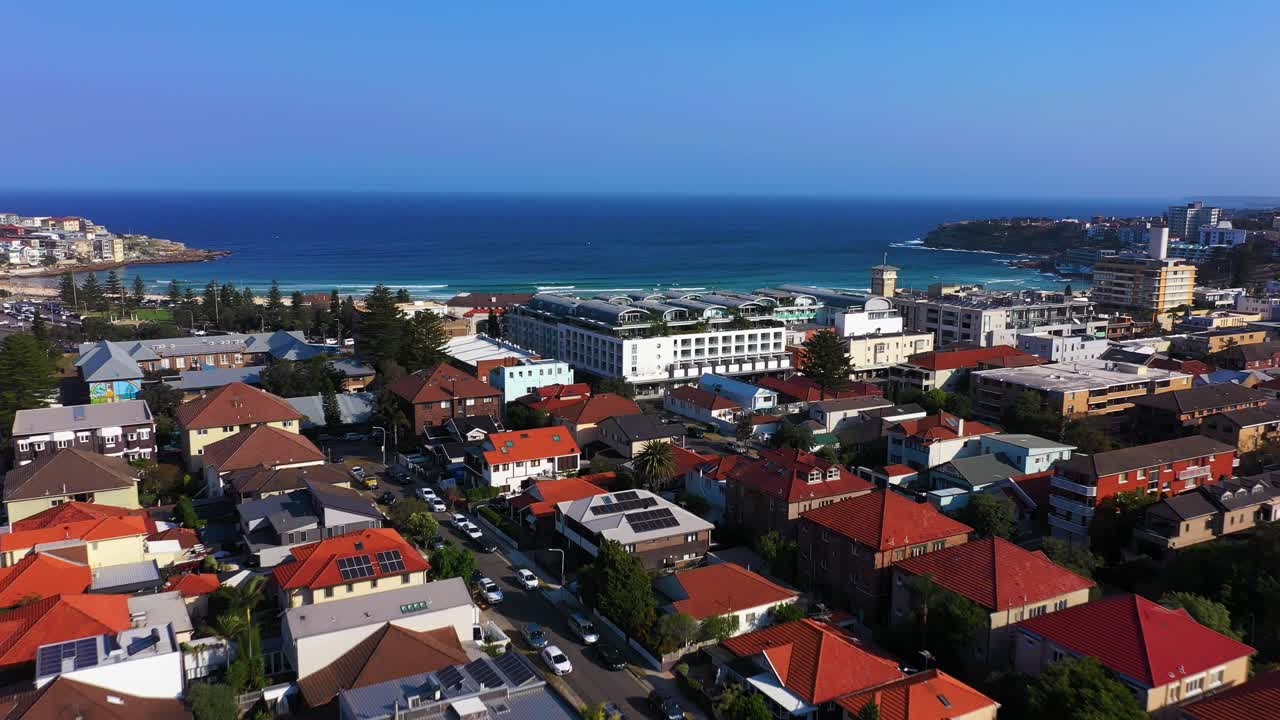 시드니 - 아침에 북쪽 본다이 상공에서 공중 비행