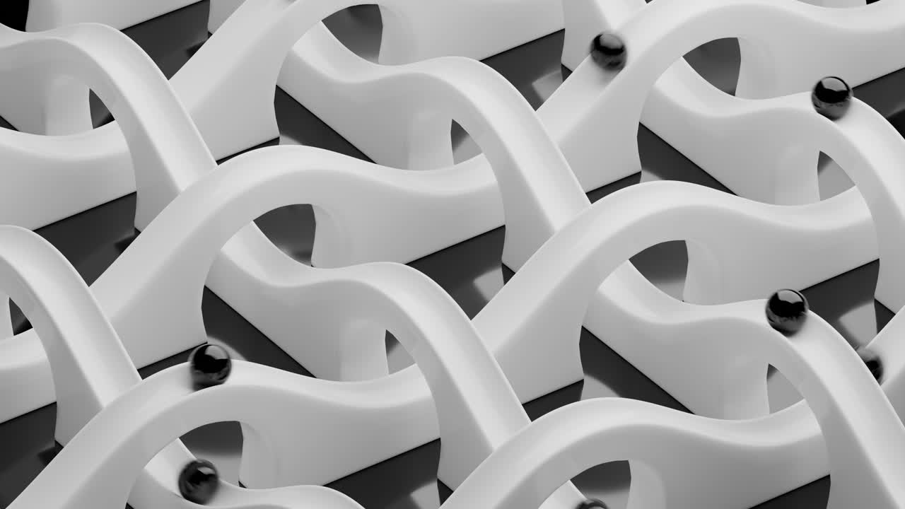 Abstract Geometric Pattern with Moving Balls