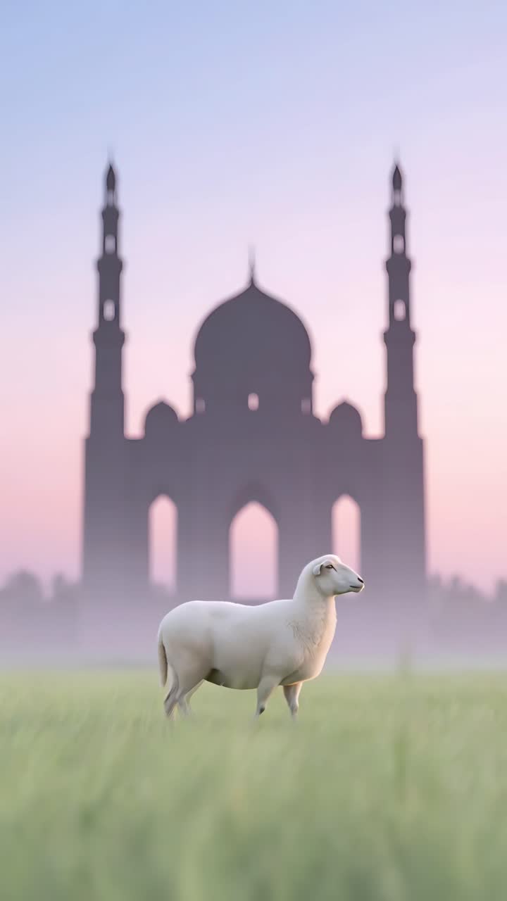 Mesquita Eid al-Adha Fundo Islâmico 4K.