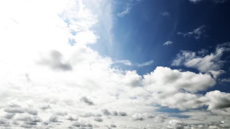 Clouds-moving-through-the-blue-sky-time-lapse