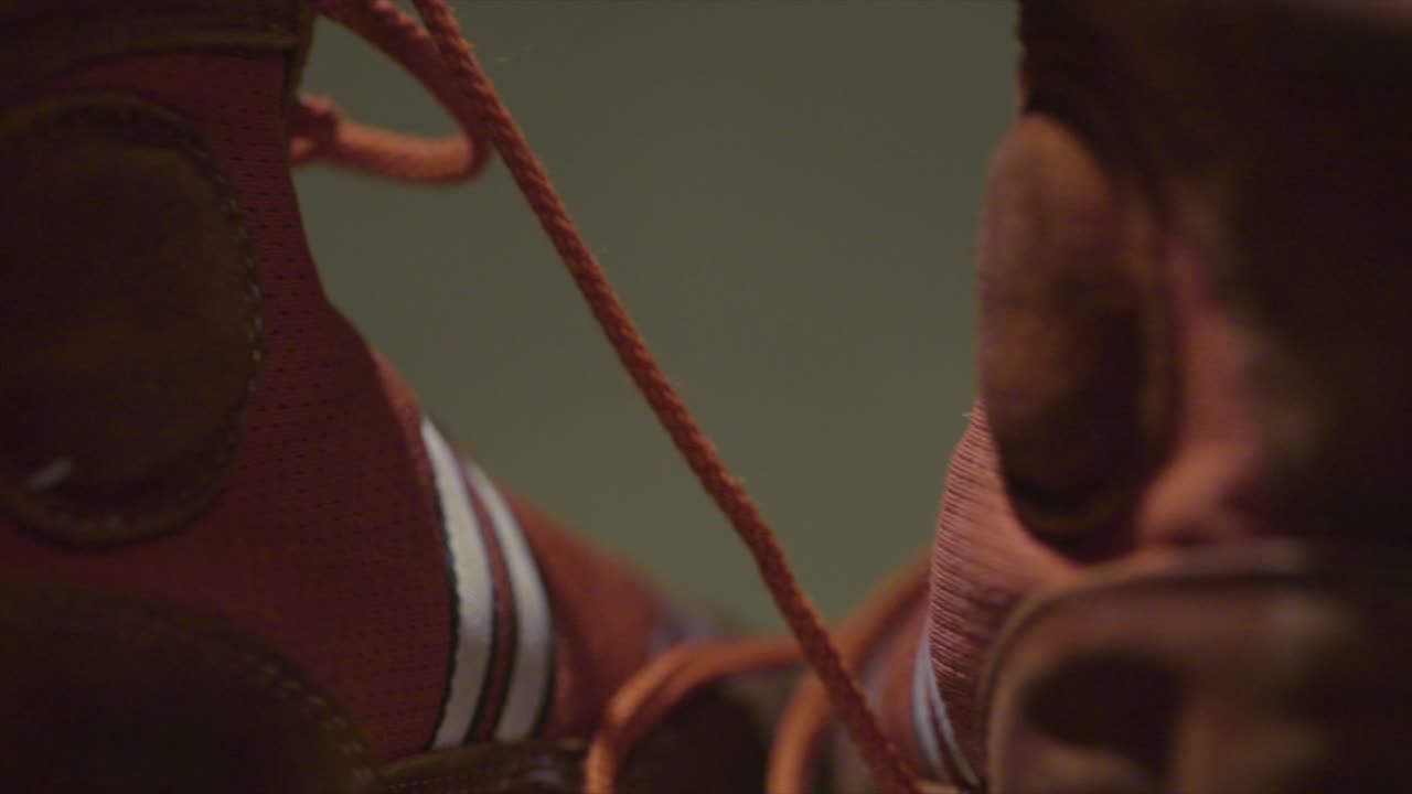 Close-up of Old-Fashioned Brown High-Top Shoes