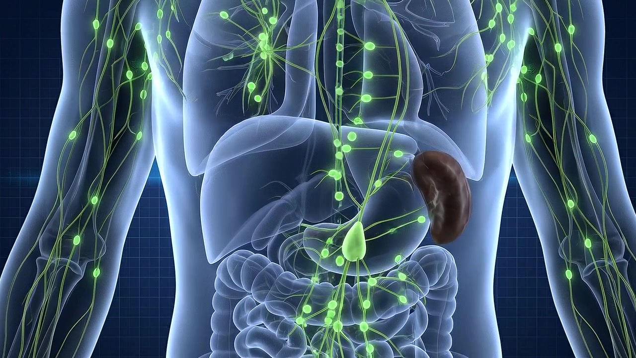 Full Body Nervous and Vascular System Grid Network Visualization on Transparent Model