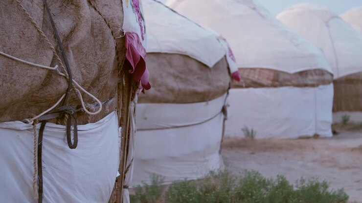 Row of Yurts CU