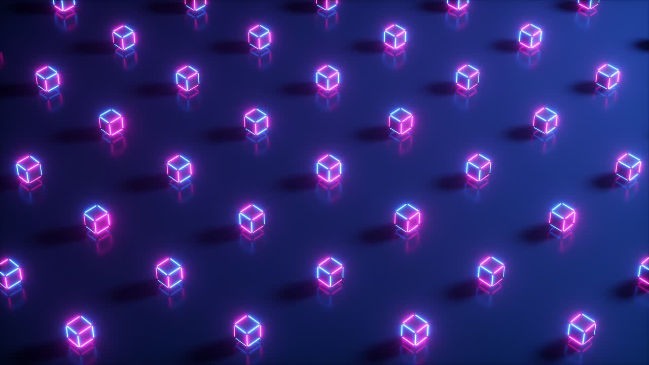 Neon-glødende terningemønster