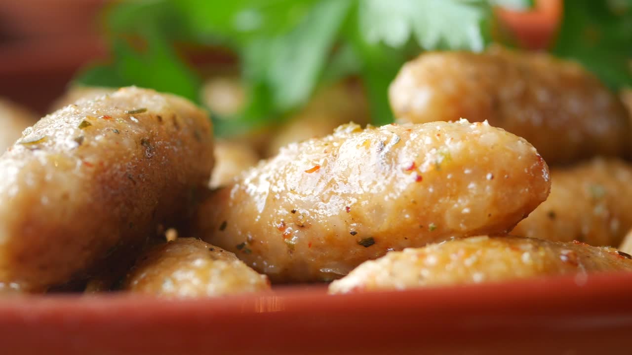 터키 의 키베 - 불구르 와  을 들인 맛있는 고기 어리