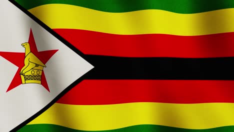zimbabwe flag background waving full screen banner - seamless video animation loop