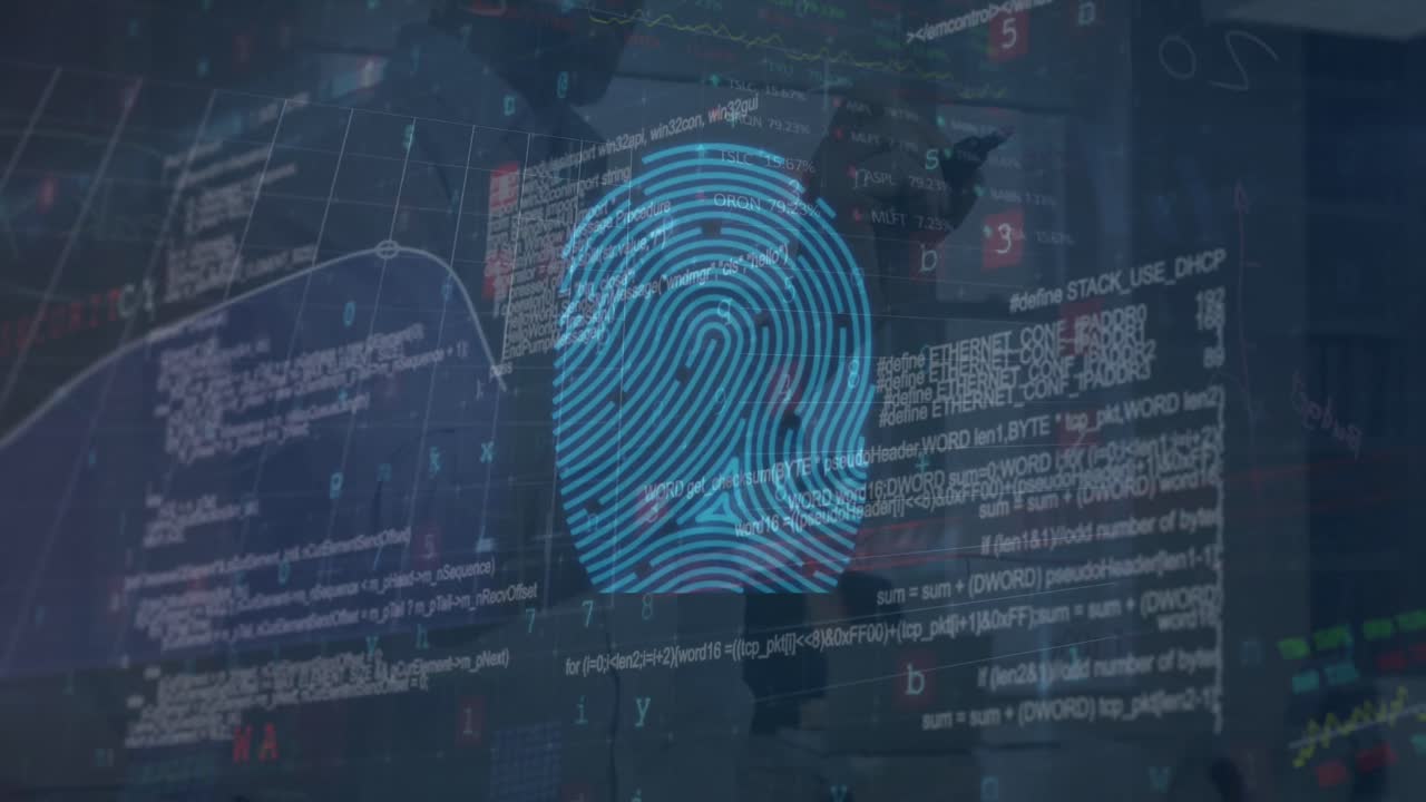 Animation of financial data processing over group of diverse business people