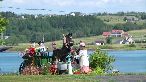 an acadian display of their culture in the village of sainte-marie-de-kent in new brunswick, canada