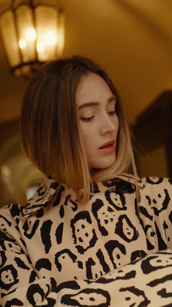 Woman in a Leopard Print Coat