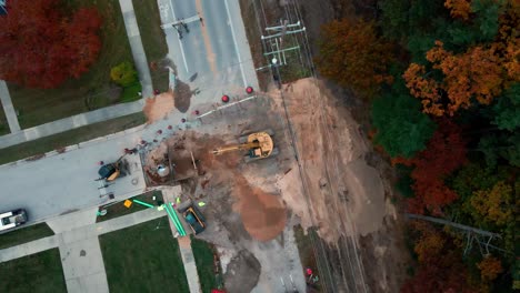 slow spin in bird's eye over construction