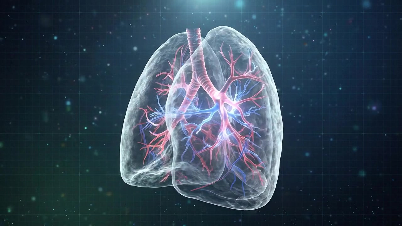 3D Medical Animation of Human Lungs Rotating