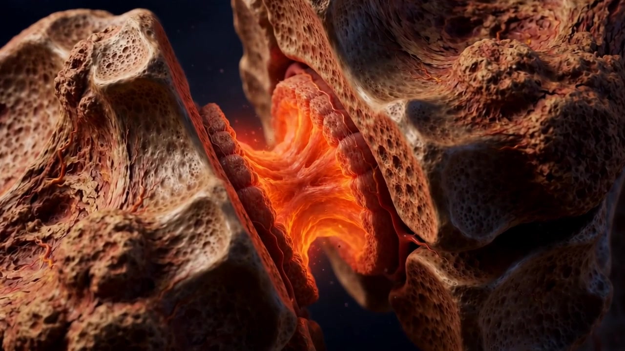 Primo piano dell'articolazione sacroiliaca, macro del dolore articolare pelvico