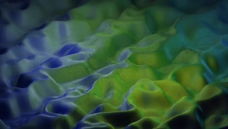 animation of purple and yellow liquid moving in hypnotic motion with copy space background