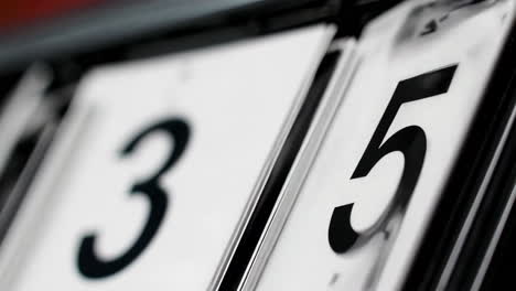 close-up of a flip clock