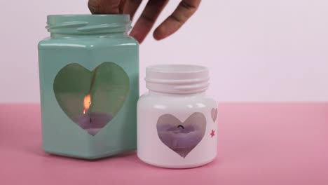 lighting the first candle for valentine's day