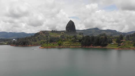 Aerial-drone-shot-of-Guatape-in-Antioquia-Colombia