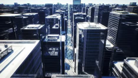 aerial view of a modern city with crowded streets