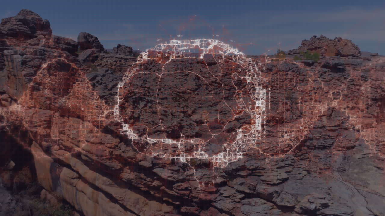 animación del cerebro humano sobre el paisaje