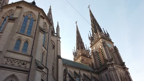 neogothic style catholic church basilica our lady of luján in argentine skyline