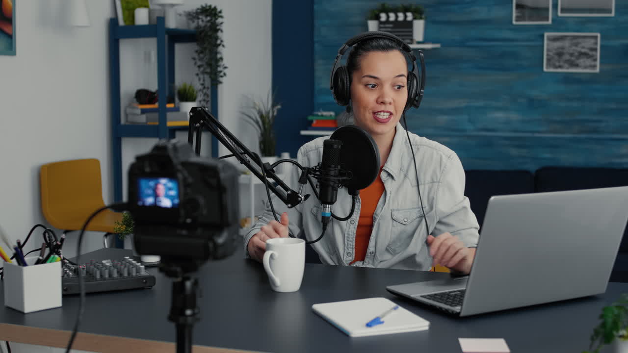 Famous social media influencer greeting internet public