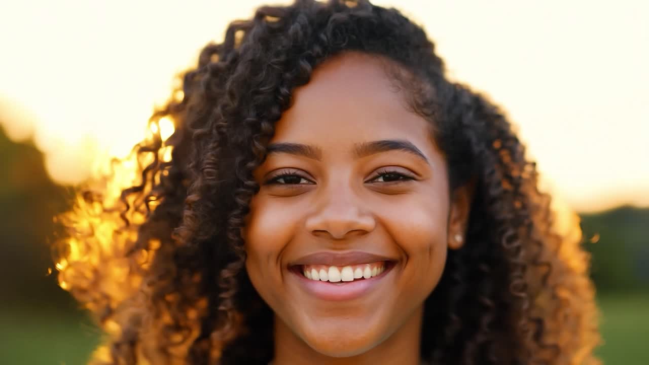 Beautiful young woman smiling at the camera