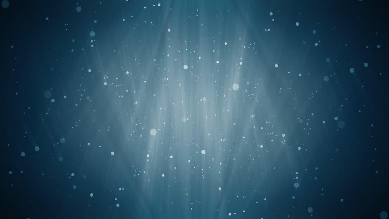 검은색 배경 위에 떨어지는 콘페티와 빛의 광선의 애니메이션