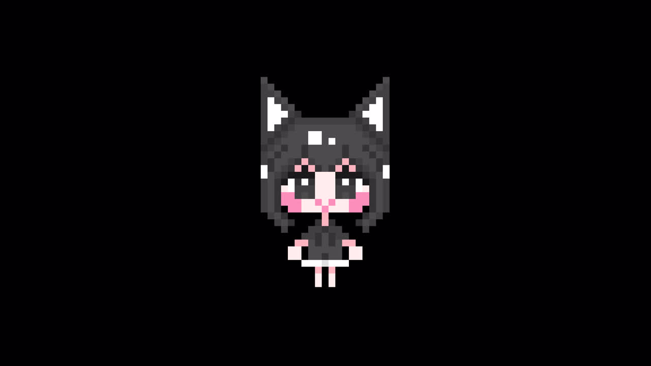 Pixel Cat girl walking short hair Looping animation. 1080p (6).mov