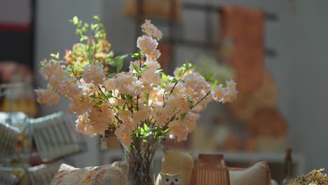 Beautiful-peach-colored-flowers-on-the-table