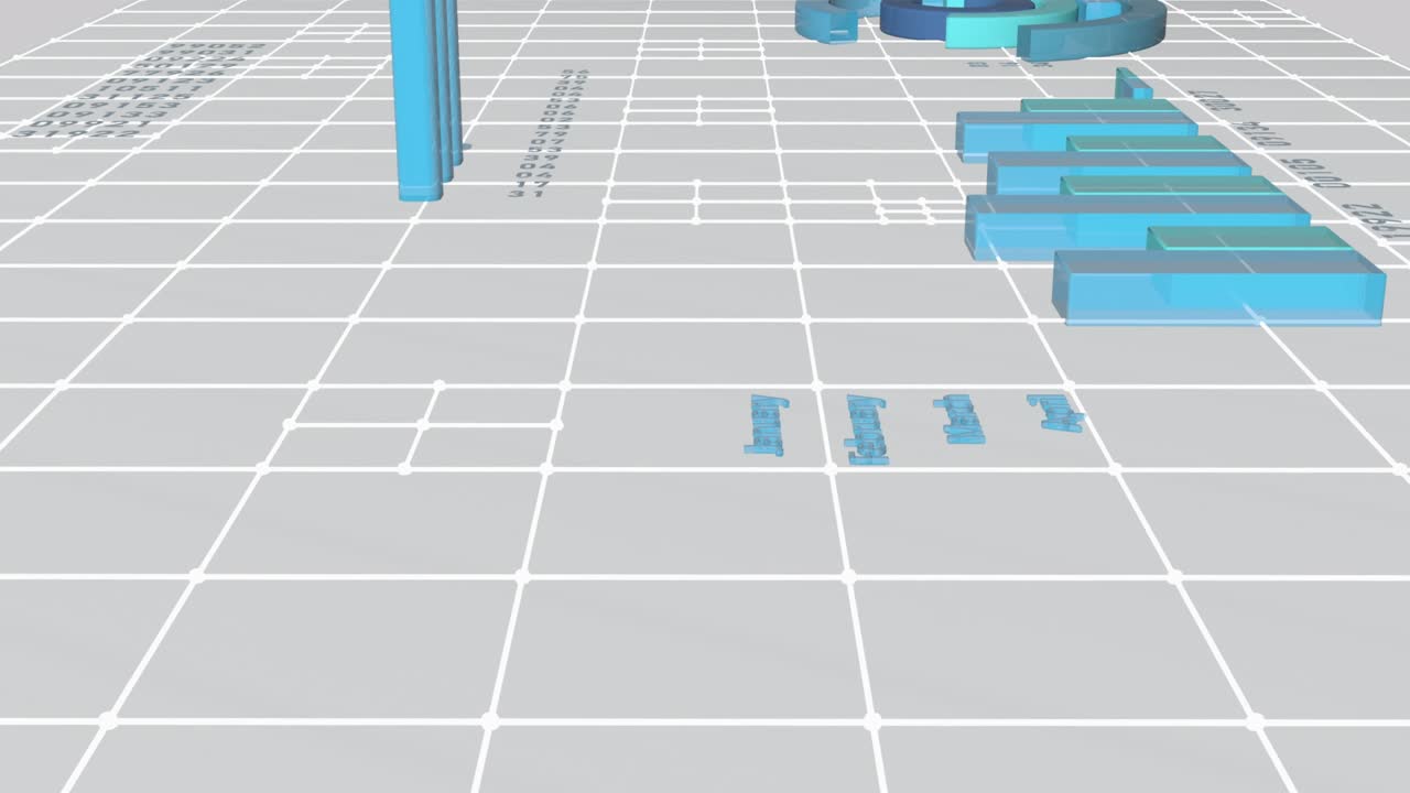 Abstract digital table with financial charts and graphs. Financial analysis and statistics of profit increase.