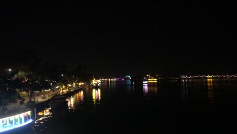 night view of the river from the bridge