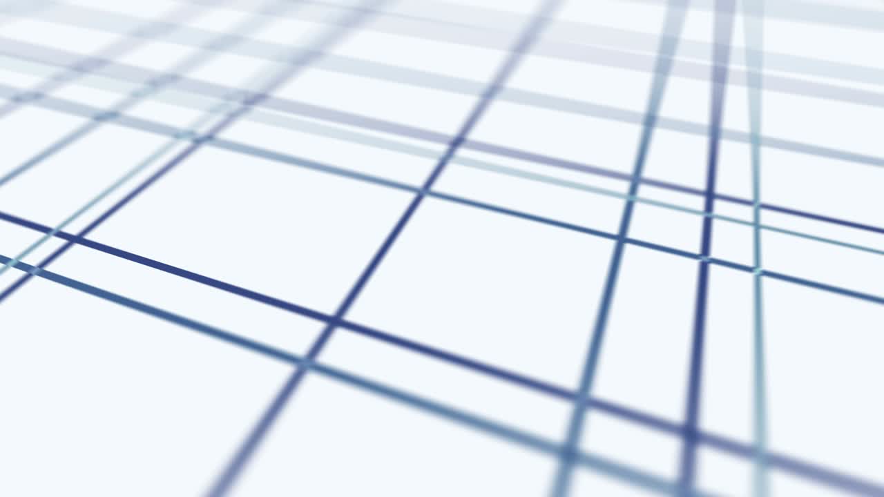 tecnología brillante de líneas de neón azul. concepto de negocio. representación 3d de cuadrados giratorios que se cruzan sobre un fondo blanco. animación de bucle.