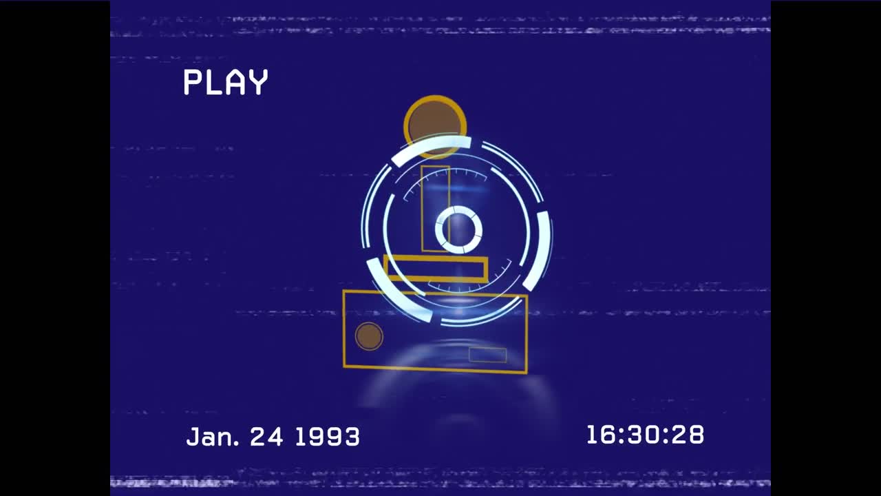 animación de interferencia sobre un reloj en movimiento sobre fondo azul