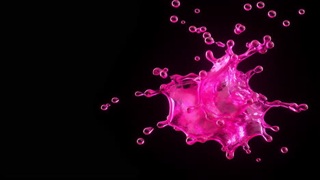 dynamic pink liquid splash on black background
