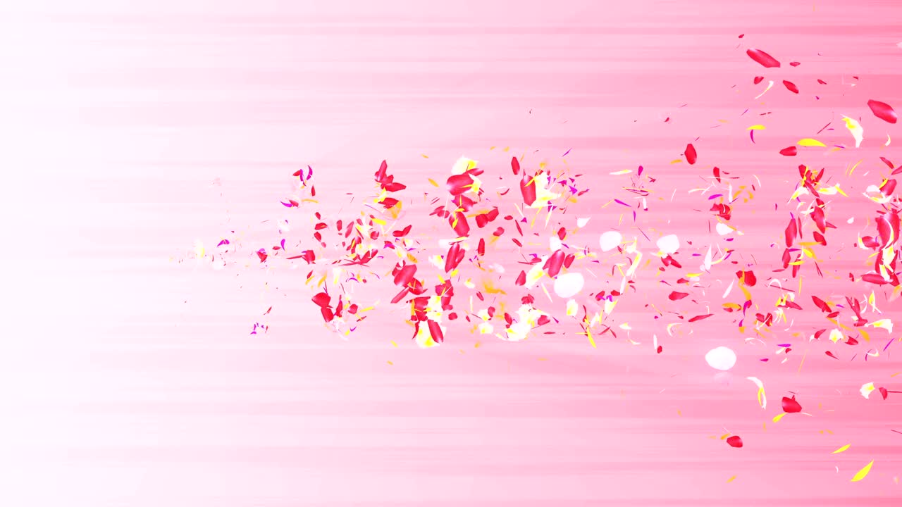 화려한 잎자루, 나선형 반이는 꽃잎, 꽃 모양, 예쁜 춤추는 꽃잎, 회전하는 꽃잎에서 소용돌이, 추상적인 루프 애니메이션.