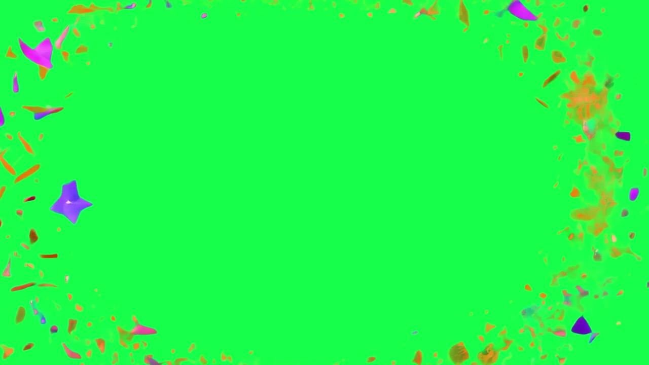 Coriandoli e Stelle Filanti Colorati che Cadono su Green Screen