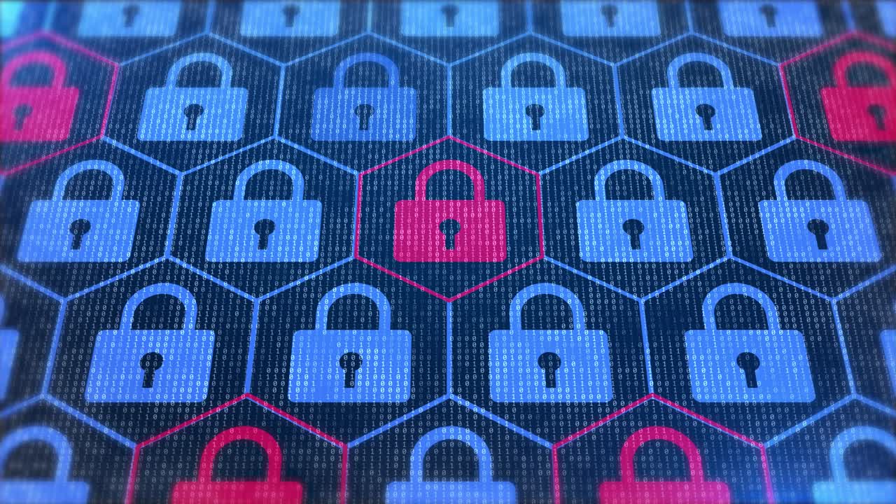 Digital data protection cyber security privacy business online internet technology loop background